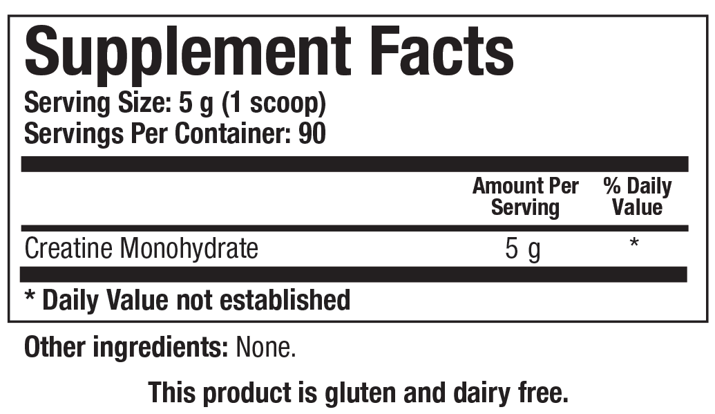 Biotics Research Creatine - Supplement Facts panel