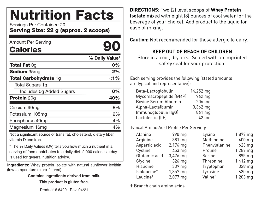Biotics Research Whey Protein Isolate Unflavored & Unsweetened - The Oasis of Health