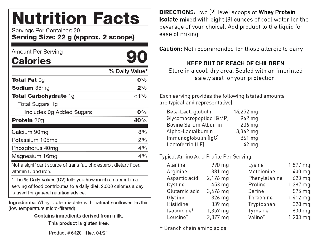 Biotics Research Whey Protein Isolate Unflavored &amp; Unsweetened - The Oasis of Health