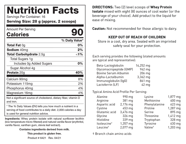 Biotics Research Whey Protein Isolate Unflavored &amp; Unsweetened - The Oasis of Health