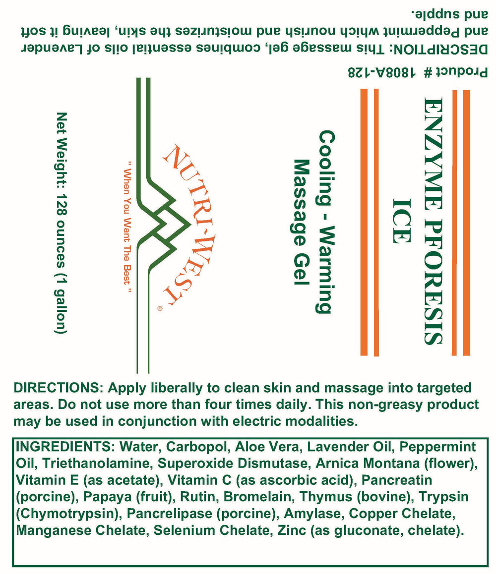 Nutri-West - Enzyme Pforesis Ice 128 ounce (1 gallon)(Topical) - 1 Gallon - Supplement Facts panel