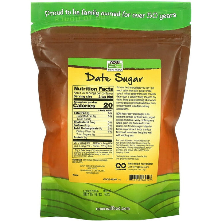 Now Real Food Date Sugar 1 Pound - 6920 - 4 Pack