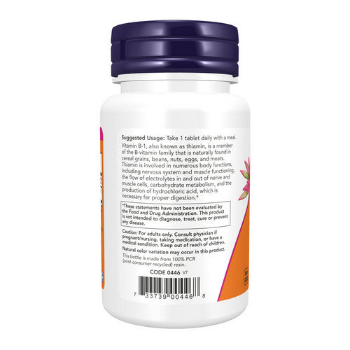 Now Foods Vitamin B-1 100 mg 100 Tablets - 0446 - 2 Pack