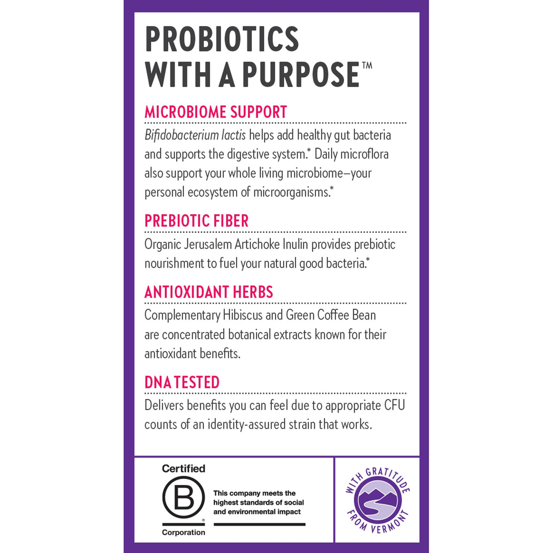 New Chapter Daily Dual Biotic Probiotic + Prebiotic for Digestion &amp; Microbiome Health, 100% Vegan, Soy Free, Non-GMO, 60 Count (2 Month Supply)