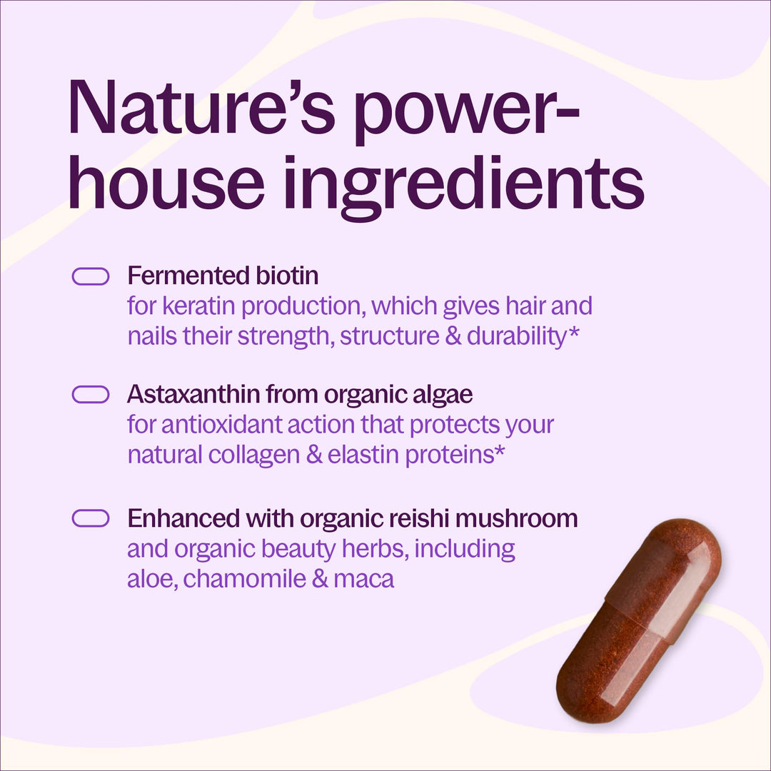 New Chapter Hair Skin &amp; Nails Vitamins - 1333% DV Biotin + Clinical-Strength Astaxanthin 4mg - Supports Keratin, Protects Collagen, Healthy Hair Growth - 1 Capsule Daily, 3rd Party Tested, 30 Count