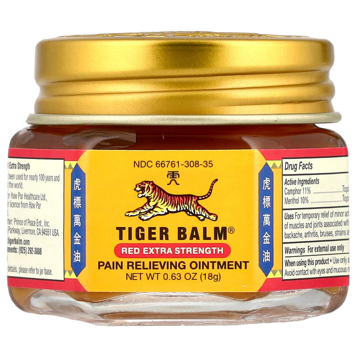 Plum Flower Tiger Balm Analgesic Tiger Balm Red X-tra Strength - 0.63 Fl Oz by MayWay