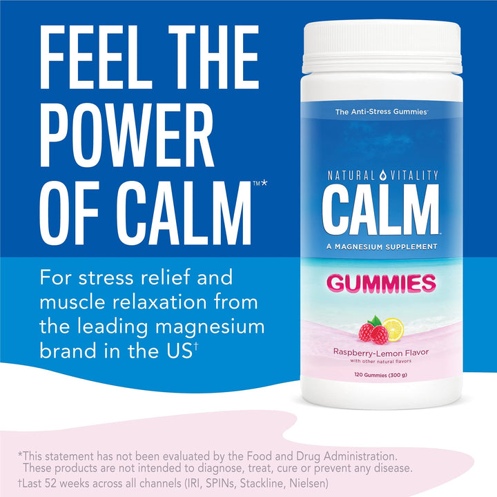 Natural Vitality Calm Gummies Raspberry Lemon 60 Count