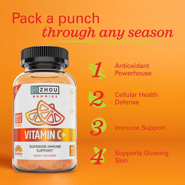 Vitamin C+ Gummies by Zhou Nutrition