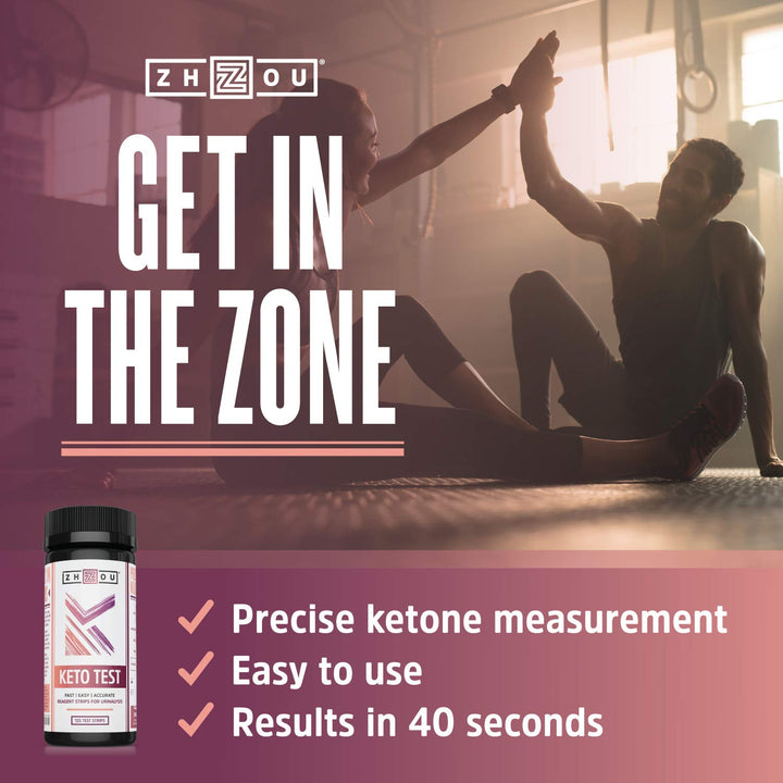 Zhou Keto Test Strips | Read Ketone Level with Ease During Keto, Paleo, Low-Carb Diets | Quick &amp; Easy | 125 Test Strips