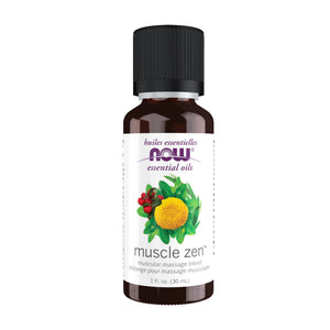 NOW Essential Oils, Muscle Zen? Essential Oil Blend for Sports Massage, Steam Distilled, 1-Ounce