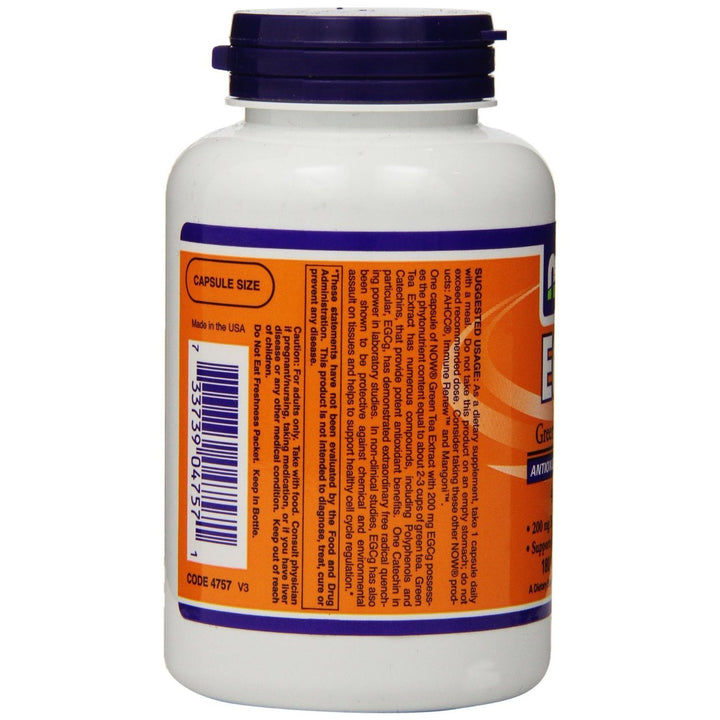 NOW Foods EGCg, Green Tea Extract, 400mg, 180 Veg Capsules, Pack of 3
