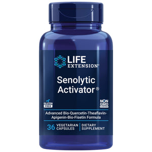 Life Extension Senolytic Activator?, healthy aging, cellular health support, bioavailable quercetin and fisetin, apigenin, black tea theaflavins, gluten free, non-GMO, vegetarian, 36 capsules - The Oasis of Health