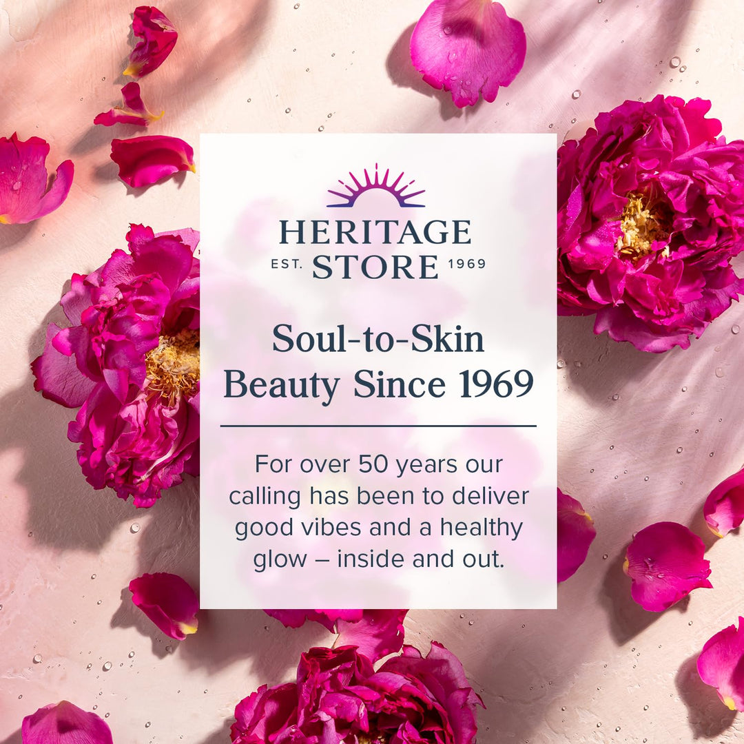 HERITAGE STORE Rosewater &amp; Glycerin Hydrating Facial Splash - Dry Combination Skin Care - Rose Water with Vegetable Glycerine - Made w/out Dyes or Alcohol, Hypoallergenic, Vegan, 60-Day Guarantee, 4oz