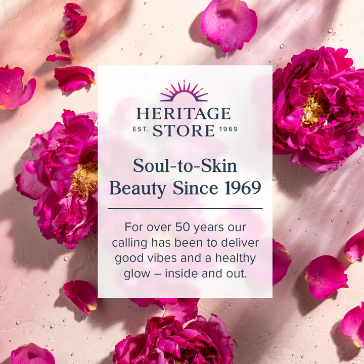 HERITAGE STORE Rosewater &amp; Glycerin Hydrating Facial Splash - Dry Combination Skin Care - Rose Water with Vegetable Glycerine - Made w/out Dyes or Alcohol, Hypoallergenic, Vegan, 60-Day Guarantee, 4oz