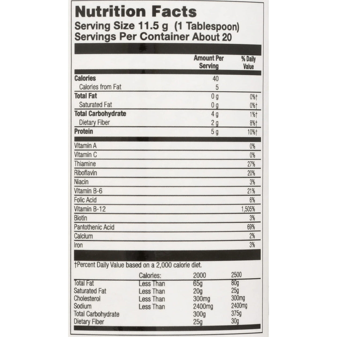 KAL Brewers Yeast Powder, Unfortified, Unsweetened Super Food, 100% Natural Source of Protein, B Complex Vitamins, Amino Acids - Vegan, Preservative Free, Made Without Soy - Approx. 18 Servings, 7.4oz