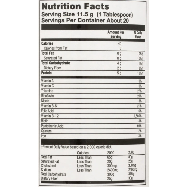 KAL Brewers Yeast Powder, Unfortified, Unsweetened Super Food, 100% Natural Source of Protein, B Complex Vitamins, Amino Acids - Vegan, Preservative Free, Made Without Soy - Approx. 18 Servings, 7.4oz