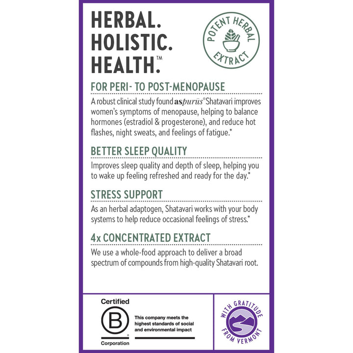 New Chapter Shatavari Supplement for Peri-Menopause &amp; Post-Menopause Support – 4X Concentrated Herb Shatavari Relieves Hot Flashes &amp; Night Sweats, Balances Women’s Hormones - Herbal Sleep Aid*, 30 ct