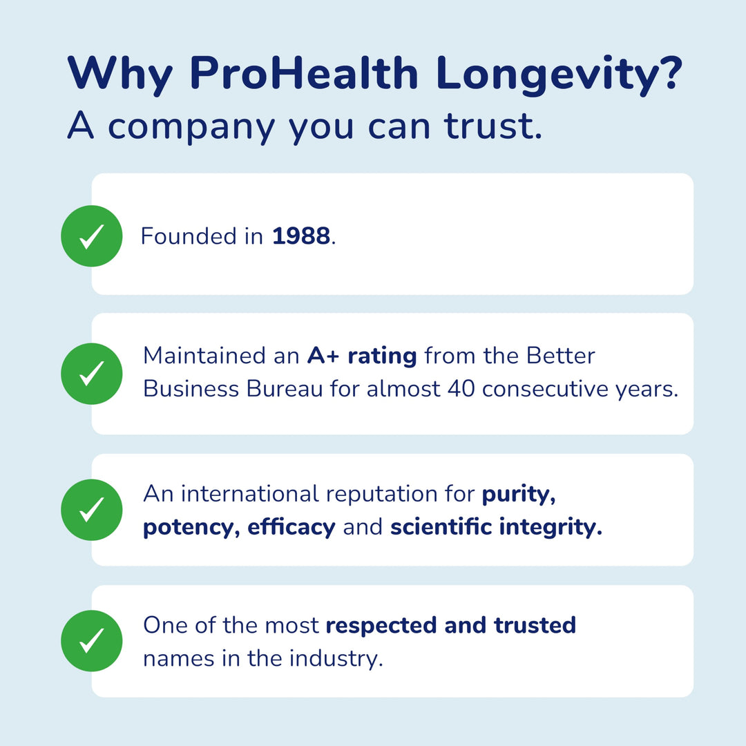 ProHealth Longevity Essentials NMN 1000 (1000mg per Serving, 60 Capsules) - Featuring Nexergy NMN 1000mg Supplement, NAD+ Precursor, Dietary Supplement, Cellular Health, Metabolism Support