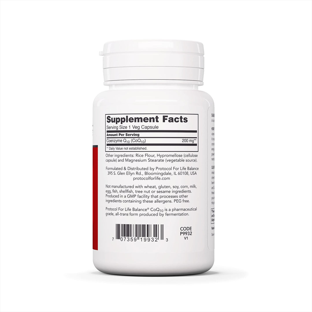 Protocol CoQ10 200 mg - for Heart Health* - Heart Supplements for Men &amp; Women* - Vegan &amp; Non-GMO - 30 Veg Capsules