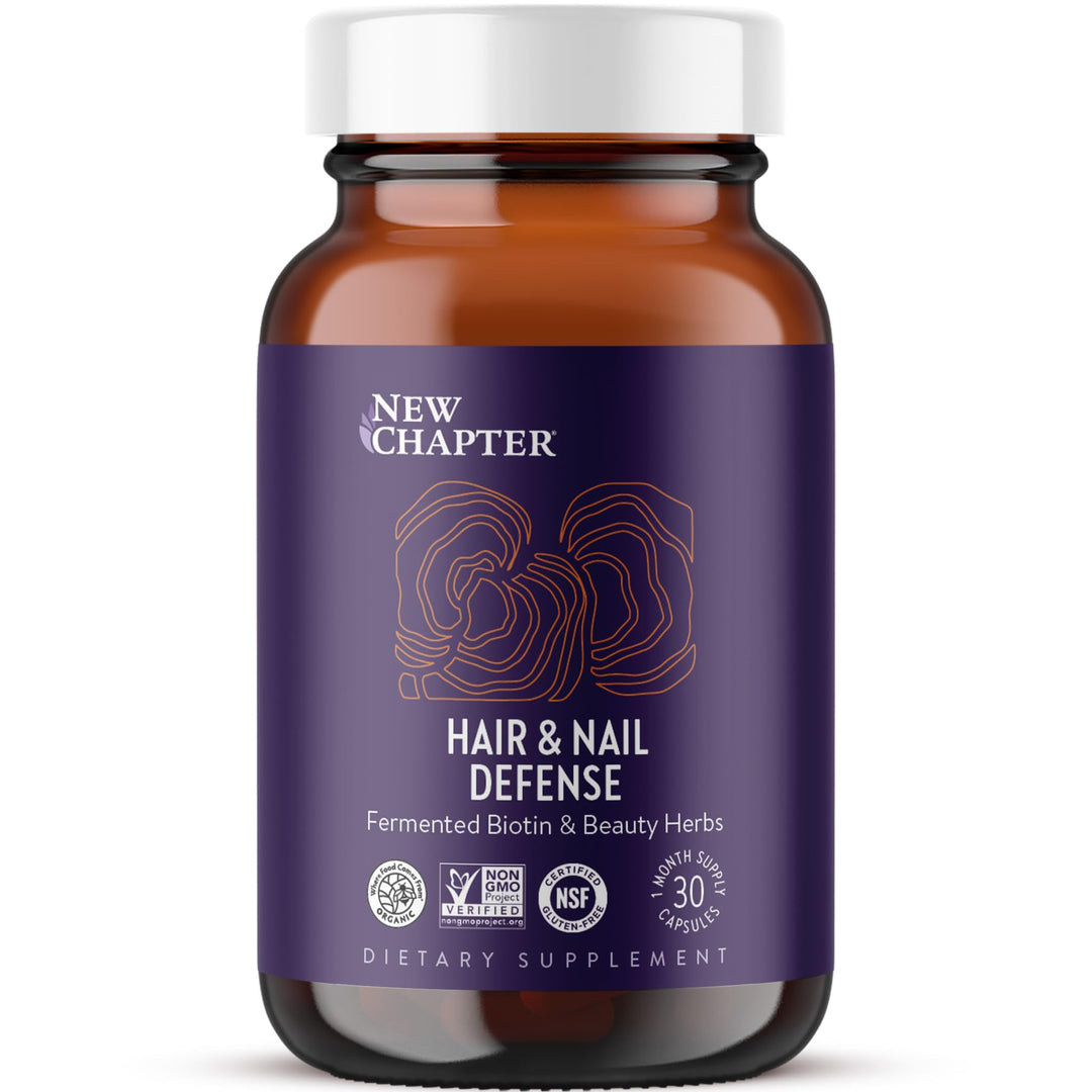 New Chapter Hair Skin &amp; Nails Vitamins - 1333% DV Biotin + Clinical-Strength Astaxanthin 4mg - Supports Keratin, Protects Collagen, Healthy Hair Growth - 1 Capsule Daily, 3rd Party Tested, 30 Count