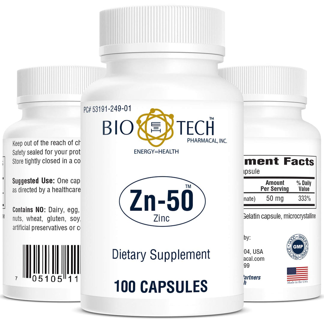 White Smoke Biotech Zn-50 Zinc 100 Capsules
