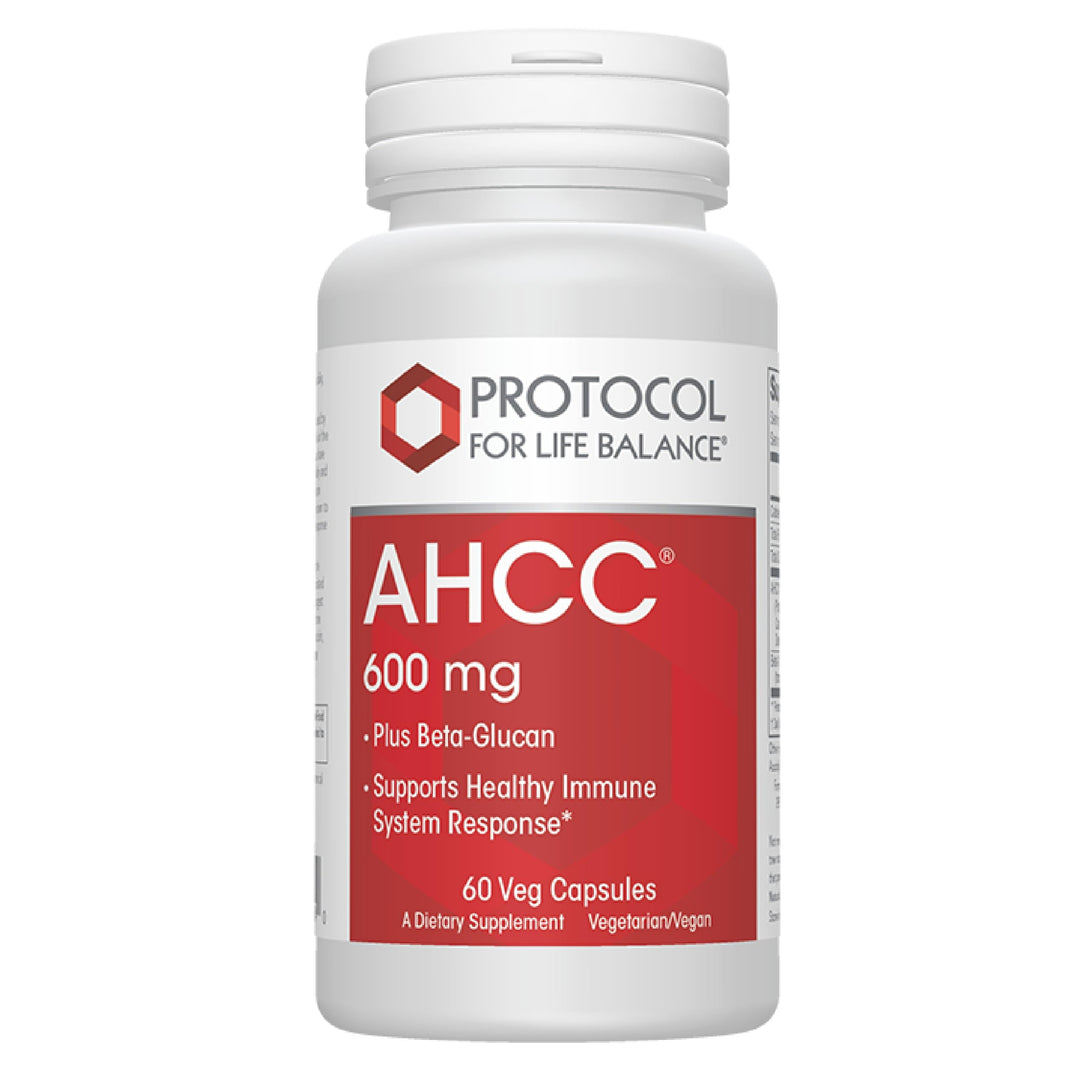PROTOCOL FOR LIFE BALANCE AHCC 600 mg - Liver &amp; Immune Support Supplement with Beta-Glucan* - May Aid Cellular Health &amp; Stress* - Vegan, Dairy Free &amp; Nut Free - 60 Veg Caps