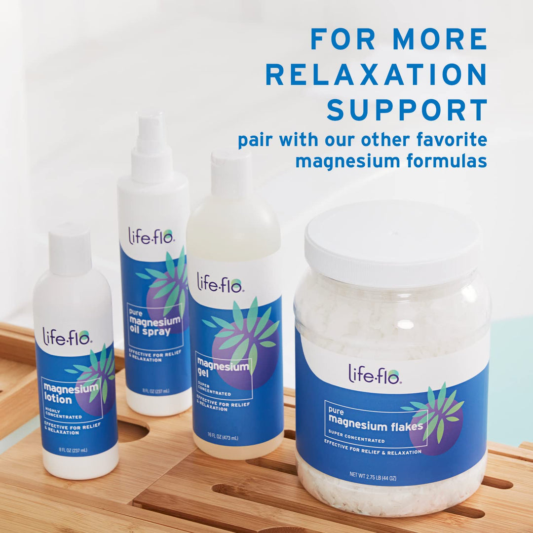 Life flo Magnesium Gel - Topical Pure Magnesium Chloride Gel from The Ancient Zechstein Seabed, Calm Soothing Relief for Adults &amp; Kids for Sore Muscles, Leg Cramps, Use for Massage - 16 fl oz