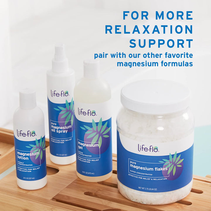 Life flo Magnesium Gel - Topical Pure Magnesium Chloride Gel from The Ancient Zechstein Seabed, Calm Soothing Relief for Adults &amp; Kids for Sore Muscles, Leg Cramps, Use for Massage - 16 fl oz