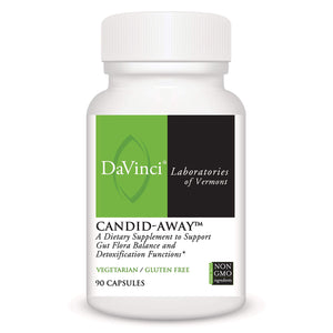 DAVINCI Labs Candid-Away - Dietary Supplement to Support Microflora Balance, Detox and a Healthy Gut - with Calcium, Magnesium, Cellulase, Betaine HCI, and More - Gluten-Free - 90 Vegetarian Capsules