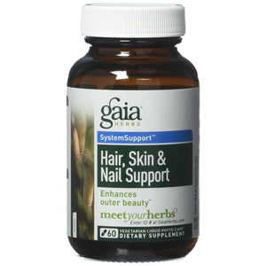 Gaia Herbs Hair Skin and Nail Support - 60 Vegetarian Liquid Phyto-Caps