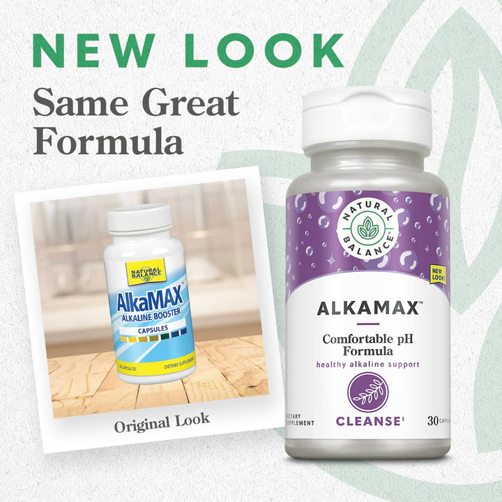 Natural Balance AlkaMax Capsules | pH Booster w/Calcium, Magnesium &amp; Potassium | Formulated to Help Neutralize Acidity | 30 CT