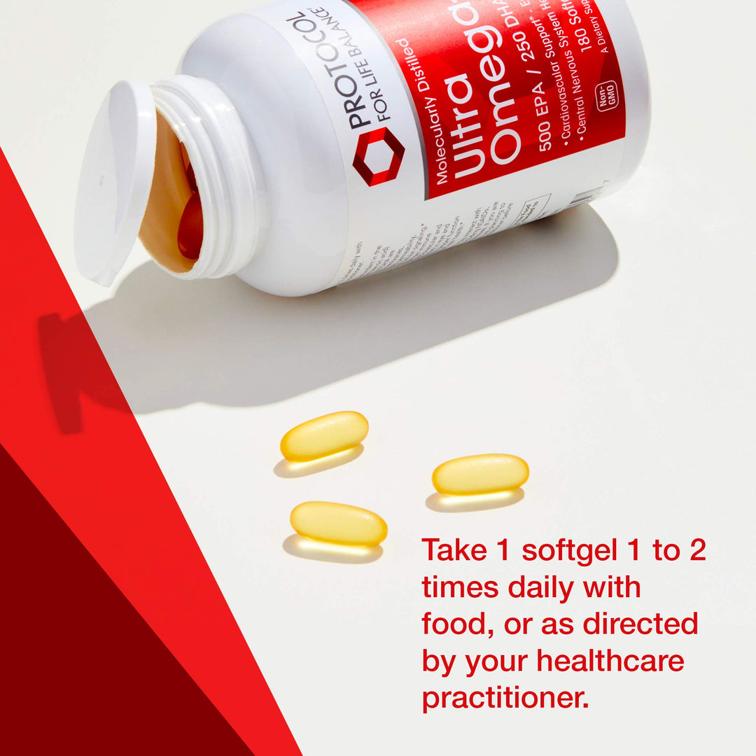 Firebrick Protocol For Life Balance Molecularly Distilled Ultra Omega-3 500 EPA / 250 DHA 180 Softgels
