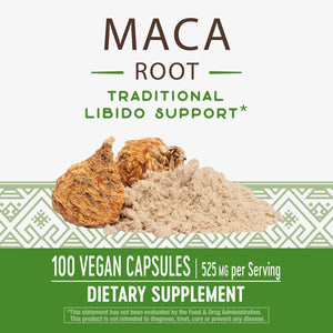 Nature's Way Premium Herbal Maca Root 525 mg, 100 Vcaps, Maca (root),Boost Energy Plant-Derived Capsule (Hypromellose),Silica - The Oasis of Health