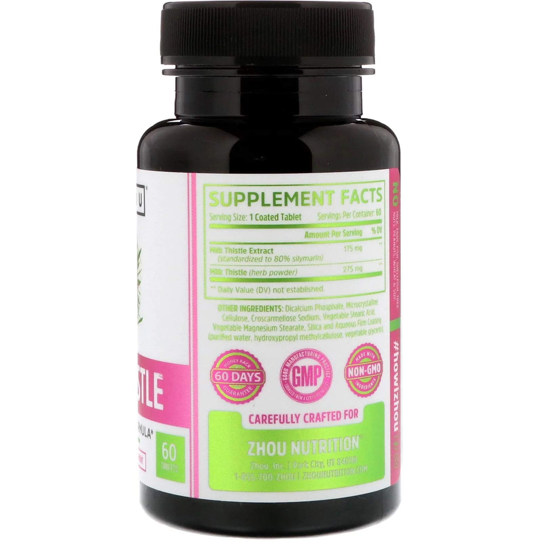 ZHOU NUTRITION Milk Thistle Liver Support Formula, 60 CT