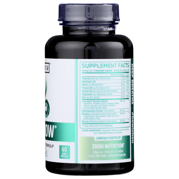 ZHOU Nutrition Calm Now Soothing Stress Formula, 60 CT