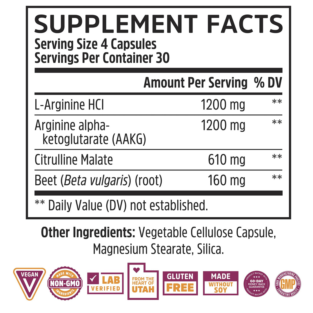 Zhou N.O. Pro - Premium Nitric Oxide Supplement for Men &amp; Women, Heart, Muscle &amp; Blood Support with Beet Root &amp; L Arginine, Natural Nitric Oxide Booster - 120 Veggie Capsules