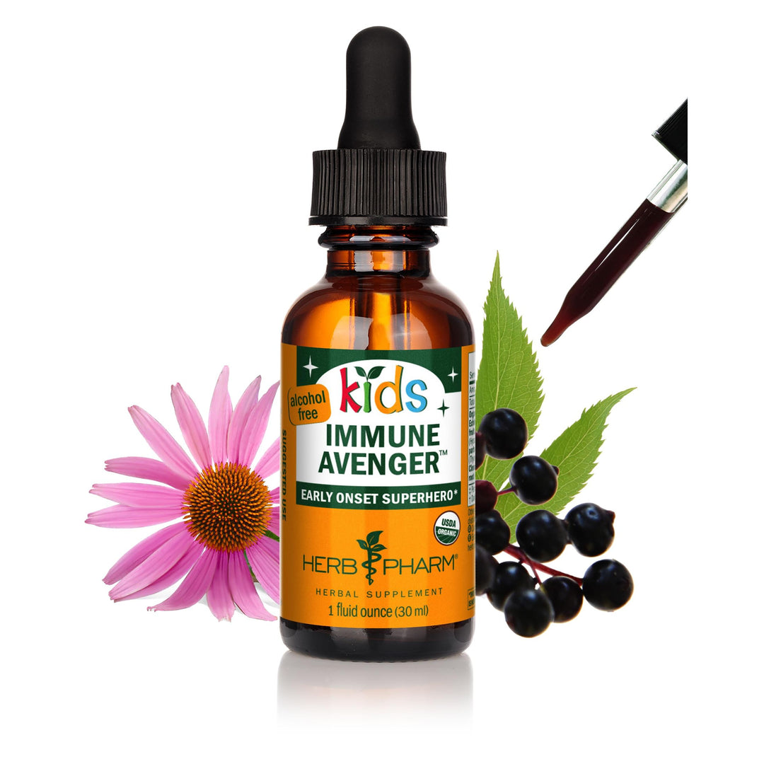 Herb Pharm Kids Certified-Organic Alcohol-Free Immune Avenger Herbal Formula, 1 Ounce - The Oasis of Health