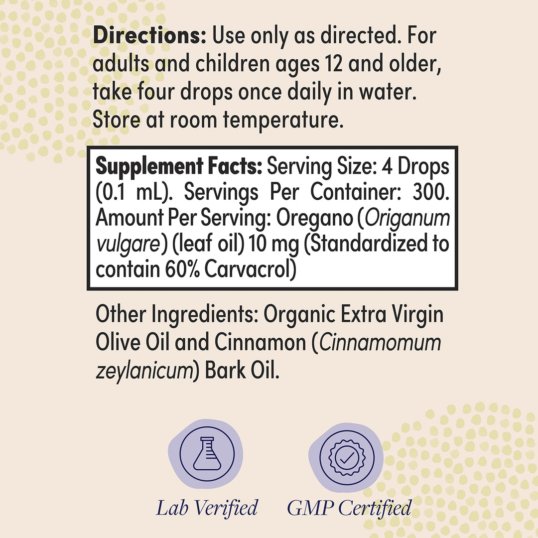 ZAND HERBALS Oregano Oil Drops - Plant Based Wellness Support - Standardized to 60% Carvacrol - Organic Extra Virgin Olive Oil Base - Lab Verified, 60-Day Guarantee, Approx. 300 Servings, 1 fl oz