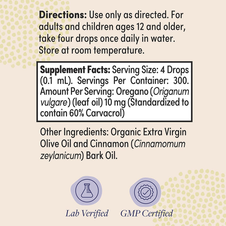ZAND HERBALS Oregano Oil Drops - Plant Based Wellness Support - Standardized to 60% Carvacrol - Organic Extra Virgin Olive Oil Base - Lab Verified, 60-Day Guarantee, Approx. 300 Servings, 1 fl oz