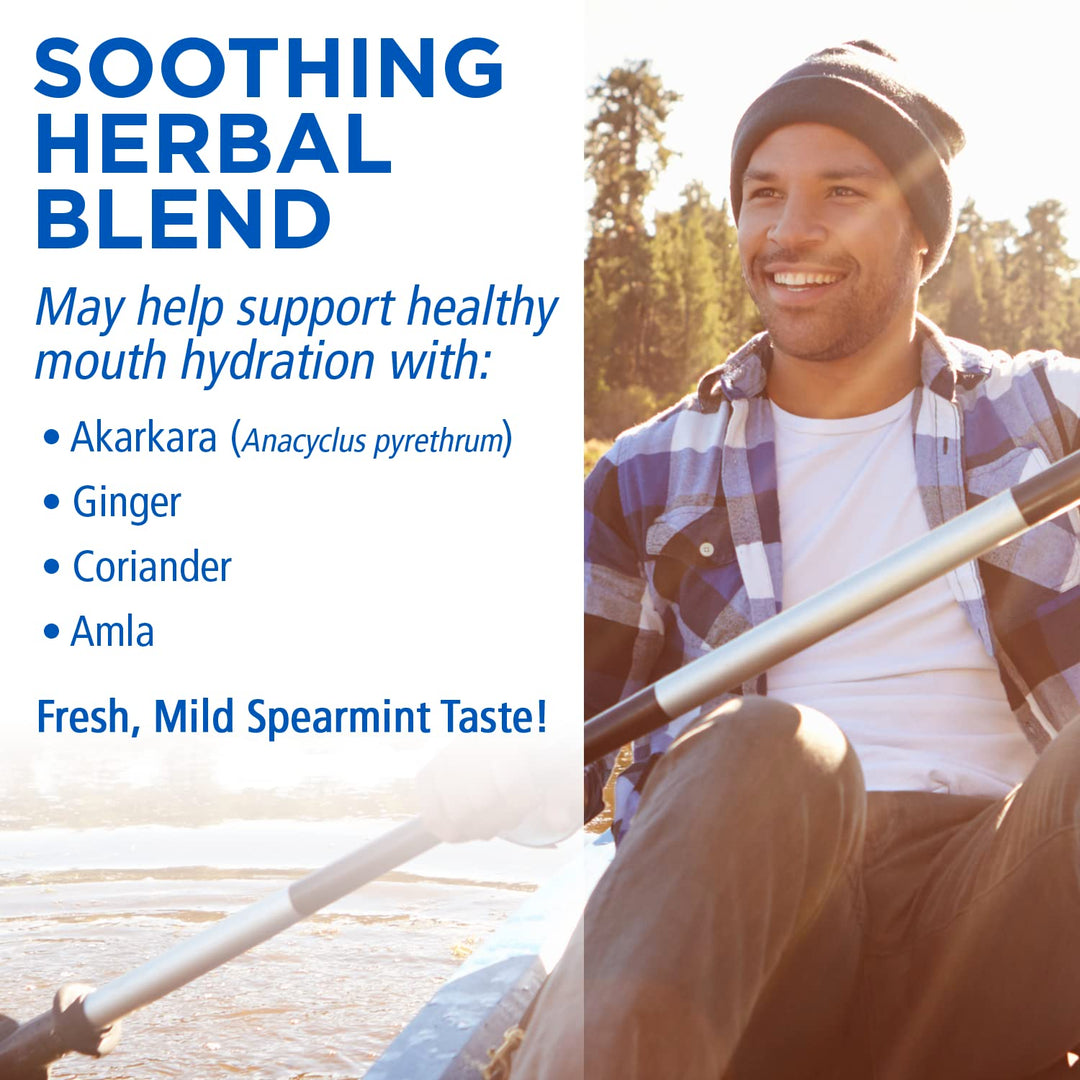 Body Gold Liqua Soothe Mouth Spray, Oral Care Formula for Occasional Dry Mouth Feeling, Supports Healthy Levels of Mouth Hydration w/Akarkara and Ginger, Mild Spearmint Flavor, About 64 Serv, 1.28oz