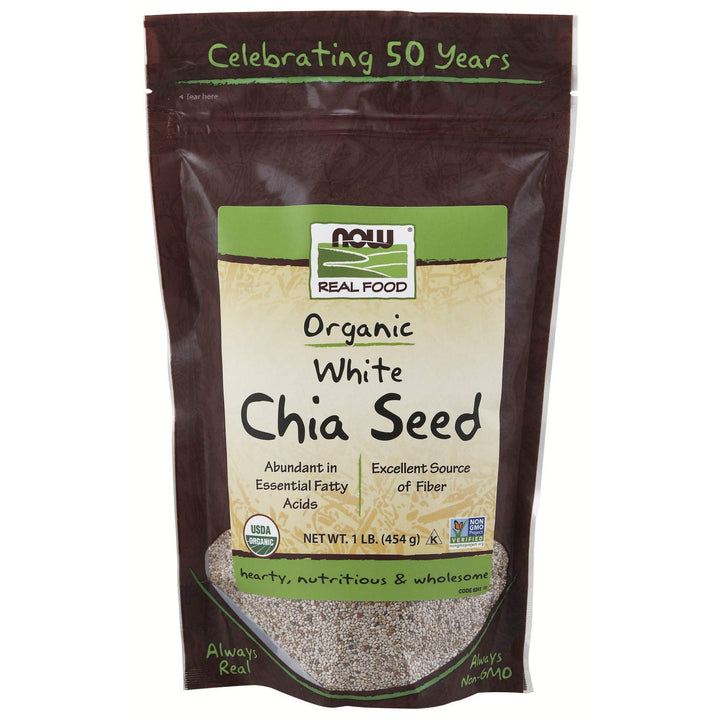 Now Real Food White Chia Seed Organic 1 Pound - 6241