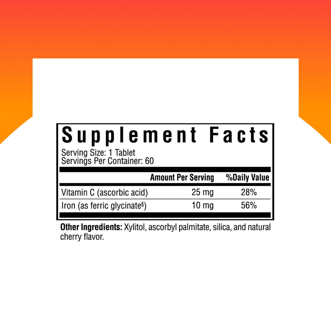 Seeking Health Iron Chewable - Mineral Supplement to Support Healthy Metabolism - Supplement Aids Muscle Function in Men &amp; Women - Energy Support Supplement - 10 mg, 60 Tablets
