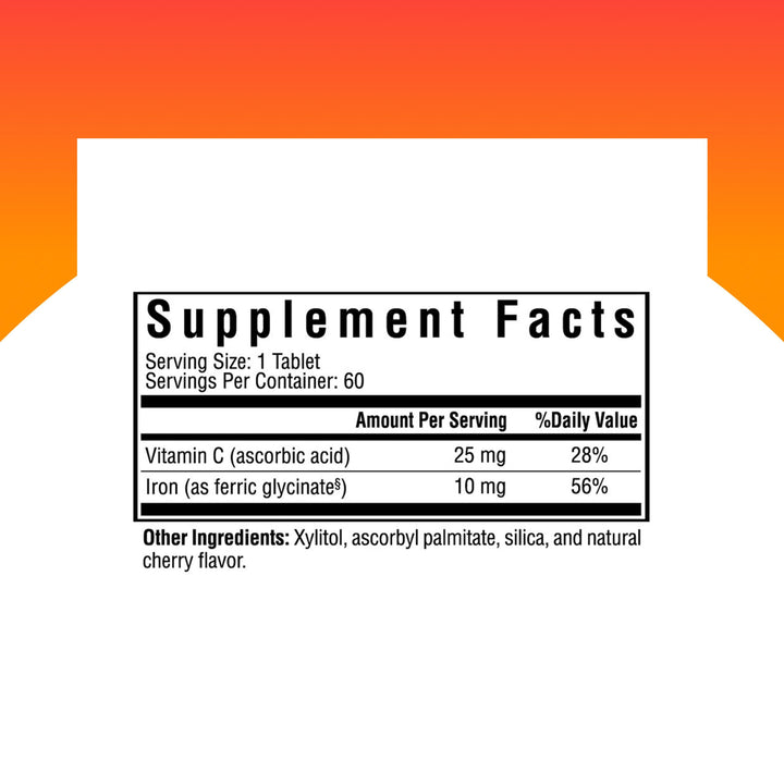 Seeking Health Iron Chewable - Mineral Supplement to Support Healthy Metabolism - Supplement Aids Muscle Function in Men &amp; Women - Energy Support Supplement - 10 mg, 60 Tablets