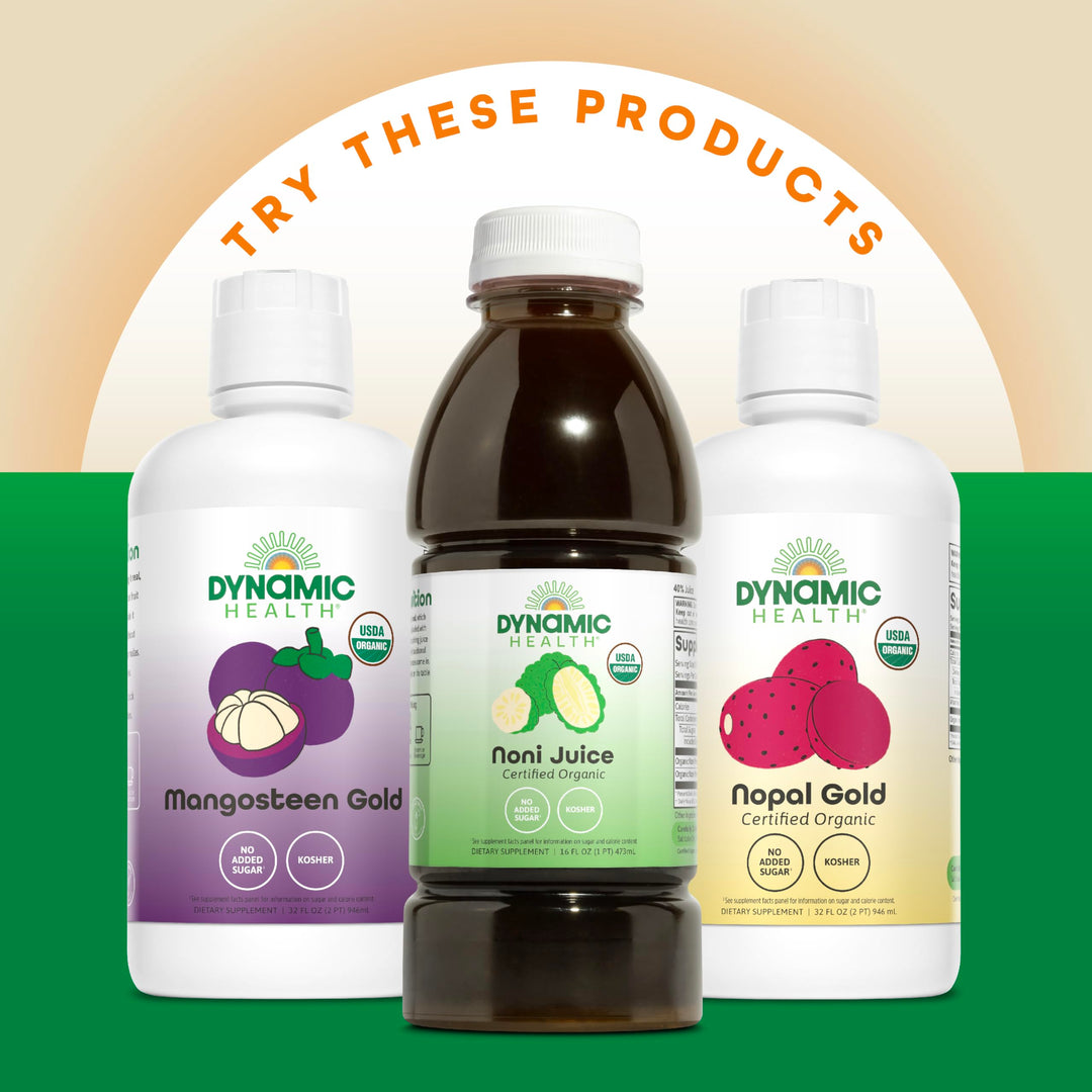 Dynamic Health Healthy Blend with Acai, Mangosteen, Noni, Maqui &amp; Aloe Vera, No Additives, Immune System Support, Antioxidant, Vegan, Gluten Free, Non-GMO, 32 Fl oz