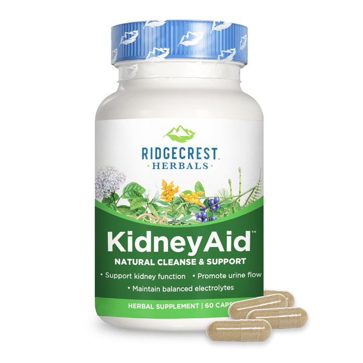 Ridgecrest Herbals KidneyAid, Kidney Health Support Supplement, Hydrangea, Horsetail, Urinary Tract Health Support, Trace Mineral (60 Caps, 30 Serv)