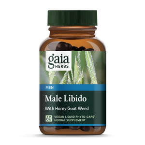 Gaia Herbs Male Libido - Herbal Supplement with Saw Palmetto, Horny Goat Weed, Maca & Oats - Supports Stamina, Vitality & Hormone Balance for Men - 60 Vegan Liquid Phyto-Capsules (20-Day Supply) - The Oasis of Health