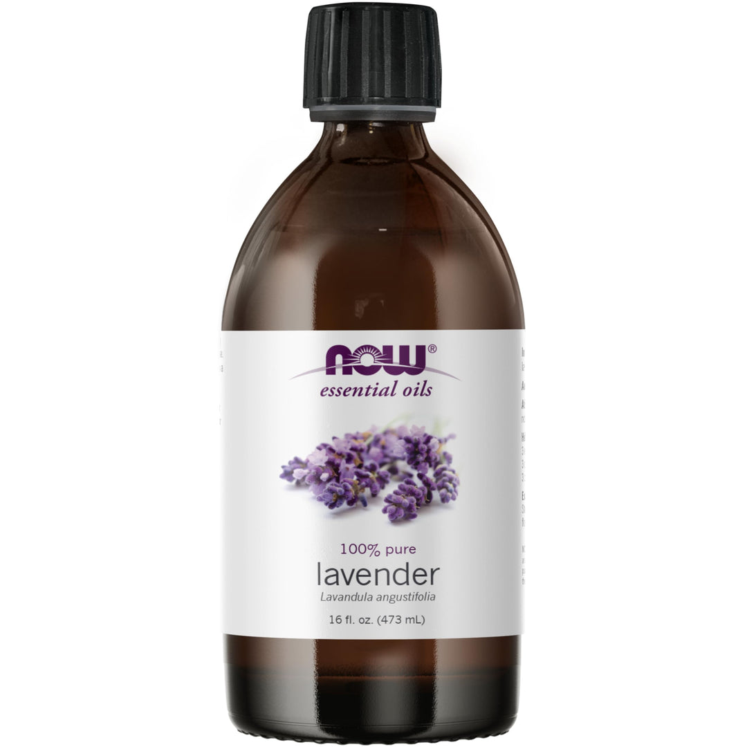 NOW Foods NOW Essential Oils, Lavender Oil, Soothing Aromatherapy Scent, Steam Distilled, 100% Pure, Vegan, Child Resistant Cap, 16-Ounce
