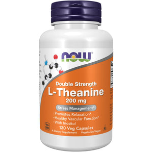 Now Foods L-Theanine Double Strength 200 mg 120 Vcaps - 0148 - The Oasis of Health