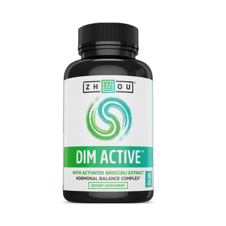 Zhou DIM Active - DIM Supplement, Hormone Balance for Women &amp; Men, Hormonal Support with 250mg Diindolylmethane - 60 Vegan Capsules