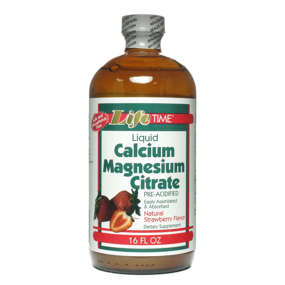 Lifetime High Potency Calcium Magnesium Citrate w/Vitamin D-3 | Bone &amp; Muscle Support | Easy Absorption, Dairy &amp; No Gluten | Blueberry | 16 Fl Oz